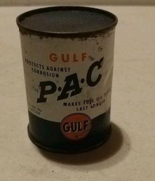 Vintage Gulf P.  A.  C.  Can - Gulf 4 Oz Tin Old Full