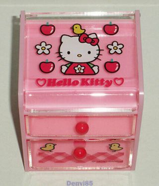 Vintage 1997 Sanrio Hello Kitty Jewelry Bx/trinket Case W/drawers Very Cute