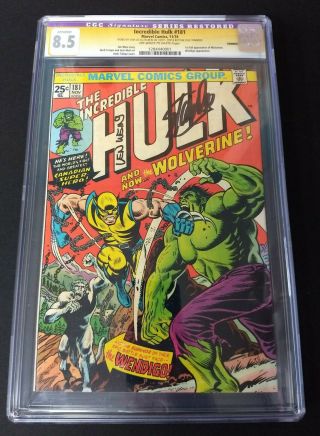 Incredible Hulk 181 8.  5 Cgc Ss Stan Lee - Trimmed Resto - 1st Full Wolverine