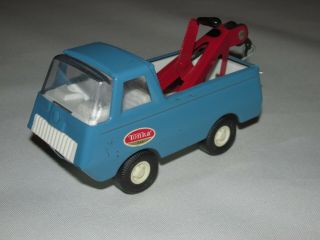 Vintage Tonka Blue Pressed Steel Tow Truck,  Service Wrecker,  4.  5 Inches Long,