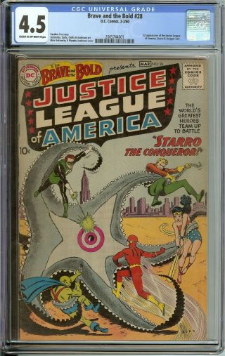 Brave And The Bold 28 Cgc 4.  5 Cr/ow // 1st Appearance Justice League Of America