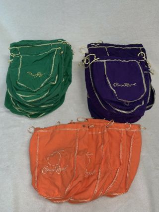 42 Crown Royal Bags 750ml & 1.  75ml 4 Peach Bags.  Apple & Regular Assorted Bags.