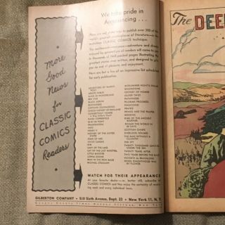 Classic Comics Presents The Deerslayer 17 By James Fenimore Cooper HRN 22 3