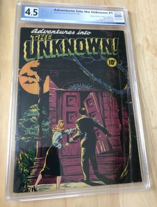 Adventures Into The Unknown 1 Pgx 4.  5 Pre Code Horror Key Great Investment Cgc