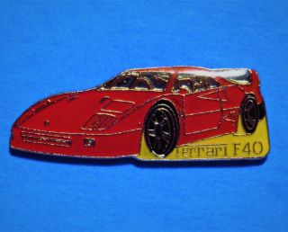 Ferrari - F 40 Red Car - Vintage Lapel Pin - Hat Pin - Pinback