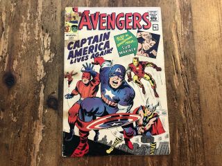 Avengers 4 Marvel 1966 1st Sa Captain America Golden Record Reprint W