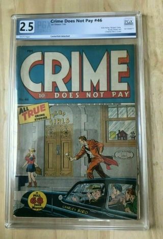 Crime Does Not Pay 46 1946 Pgx 2.  5 Wp Very Rare Crime Comic.  Charles Brio