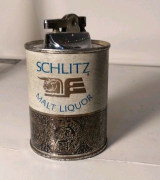 Vintage Schlitz Malt Liquor Beer Can Table Lighter Sparks