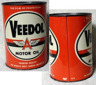 Vintage Veedol 1 Quart Motor Oil Can – Good Shape