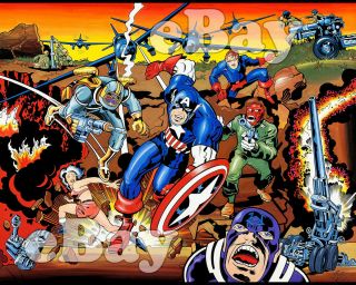 Rare Captain America Cartoon 8 X 10 Photo Marvel Comics Jack Kirby 50th Anniv