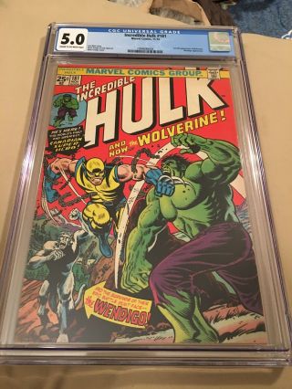 Incredible Hulk 181 Cgc 5.  0 Cream To Off - White Pages First Wolverine