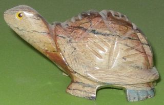 Peruvian Stone Carving 3.  5 X 2 X 1.  75 " Gray Soapstone Turtle (2283)