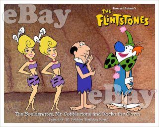 Rare Flintstones Cartoon Tv Photo Hanna Barbera Studios Rocko The Clown