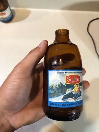 Schmidt Bottle Snowmobile.  Beer.  Outdoors.  Mn Wi Minnesota Lacrosse