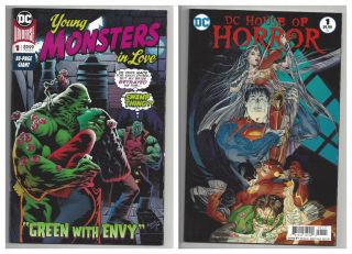 Dc House Of Horror 1 & Young Monsters In Love Swamp Thing Wonder Woman Nm - Nm