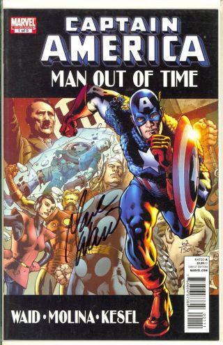 Captain America: Man Out Of Time 1 - Signed By Mark Waid W/ Df