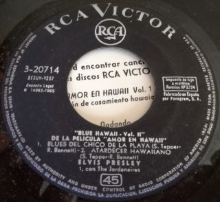 ELVIS PRESLEY - BLUE HAWAII VOL II EP 1963 RARE SPANISH UNIQUE SLEEVE 3
