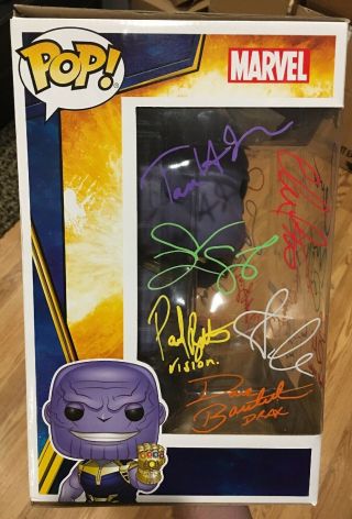 Funko Pop Marvel Avengers Thanos 10 Inch Cast Signed/Autographed 3