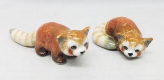Red Panda Bear Figurine Ceramic Miniature Animal Figure Art Home Garden Decor