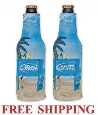 Bud Light Beach 2 Beer Bottle Suit Coolers Koozie Huggie Coolie Budweiser