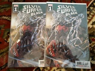 2 Copies Of Silver Surfer Black 1 2nd Print Both Nm Knull Appearance Variant