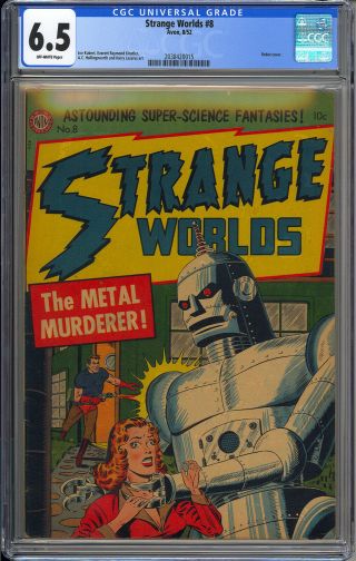 Strange Worlds 8 Classic Robot Cover Pre - Code Horror Avon Comic 1952 CGC 6.  5 2