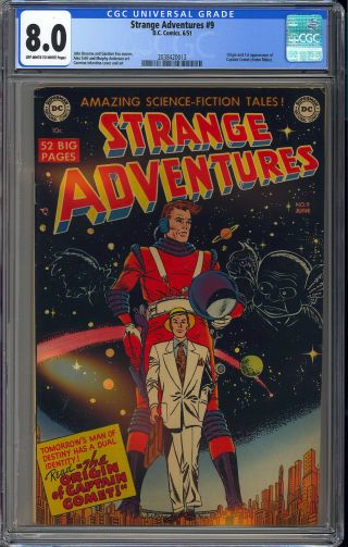 Strange Adventures 9 1st App.  Captain Comet Pre - Code Dc Comic 1951 Cgc 8.  0