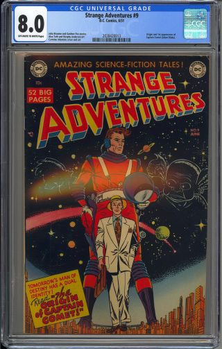 Strange Adventures 9 1st App.  Captain Comet Pre - Code DC Comic 1951 CGC 8.  0 2