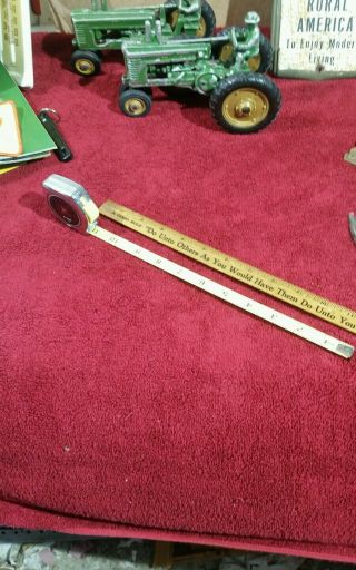 Vintage John Deere advertising tape measure - farm tractor implement - Lufkin 6