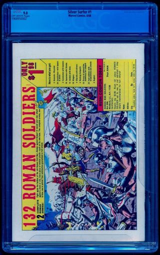 SILVER SURFER 1 CGC 9.  0 BRIGHT NO MARKS SEE OUR FANTASTIC FOUR 49 2