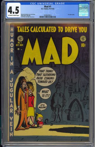Mad 1 Owner Golden Age First Issue EC Comic 1952 CGC 4.  5 2