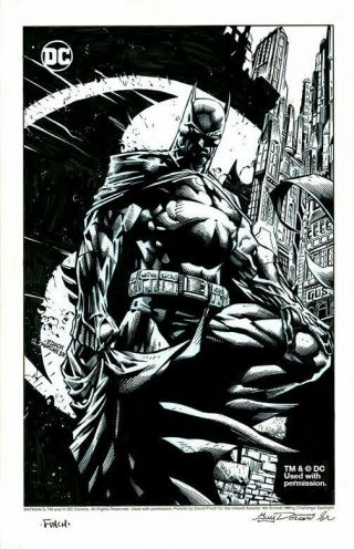 Batman Art Signed David Finch & Guy Dorian Sr W/ 