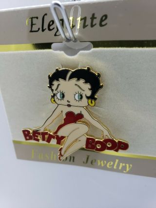 Collectable Betty Boop Red Dress Lapel Pin Metal Enameled Licensed Logo Vintage