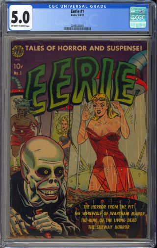 Eerie 1 Owner Pre - Code Horror First Issue Avon Comic 1951 Cgc 5.  0
