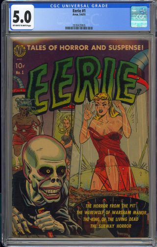 Eerie 1 Owner Pre - Code Horror First Issue Avon Comic 1951 CGC 5.  0 2