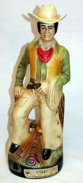 Jim Beam Bottle Decanters Old Western Cowboy Ranch Hand 1981
