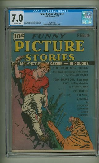 Funny Picture Stories 3 (cgc 7.  0) O/w P; Comics Magazine; 1937; Gsi=8 (c 23728)