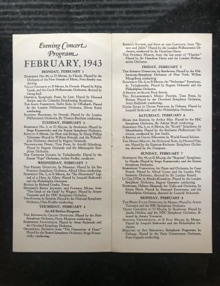1943 KYA 1260 Radio San Francisco PG&E Evening Concert Souvenir Program 2
