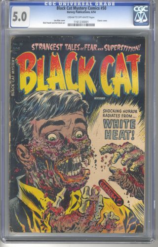 Black Cat Mystery Comics 50 Cgc 5.  0 Golden Age Pre - Code Horror Classic Lee Elia