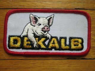Vintage Dekalb Corn Pig Embroidered Fabric Jacket Patch