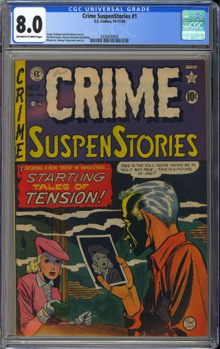 Crime Suspenstories 1 Pre - Code Horror Ec Comic 1950 Cgc 8.  0