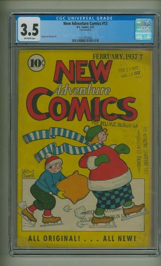 Adventure Comics 13 (cgc 3.  5) O/w P; Siegel; Shuster; 1937; Gsi=10 (c 23736)
