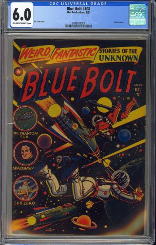 Blue Bolt 108 Classic L.  B.  Cole Cover Pre - Code Horror Star Comic 1951 Cgc 6.  0