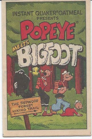 Popeye Meets Bigfoot Cereal Premium Promo 1989 Quaker Mini Comic Book