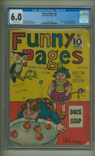 Funny Pages 6 (cgc 6.  0) O/w Pgs; 1st App.  Clock,  1st Masked Superhero (c 23724)