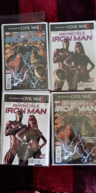 Marvel Comics Invincible Iron Man 7,  9 1st Print& 3rd & 2nd Prints Riri William