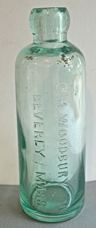 Vintage Glass Blob Top Bottle Woodbury Co.  Beverly Massachusetts