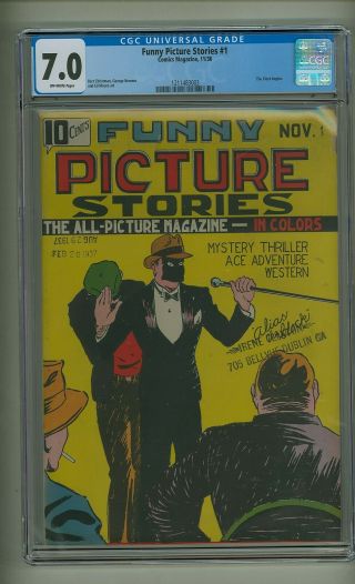 Funny Picture Stories 1 (cgc 7.  0) O/w Pgs; 1st Cover App.  Clock; 1936 (c 23727)