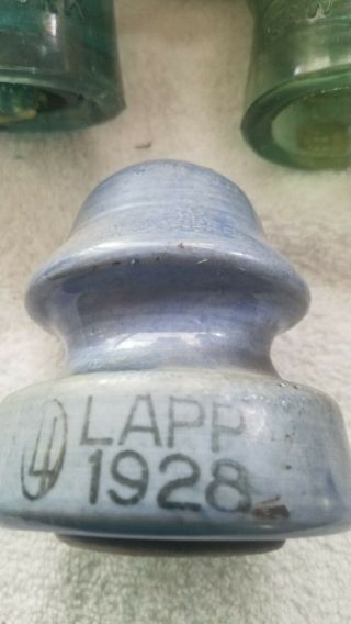 1 Vintage Lapp And 2 York Glass Insulators.  Unique.