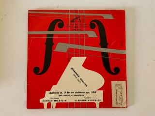 Milstein - Horowitz " Brahms Sonata For Violin And Piano " Scarce Italy 10 " Lp
